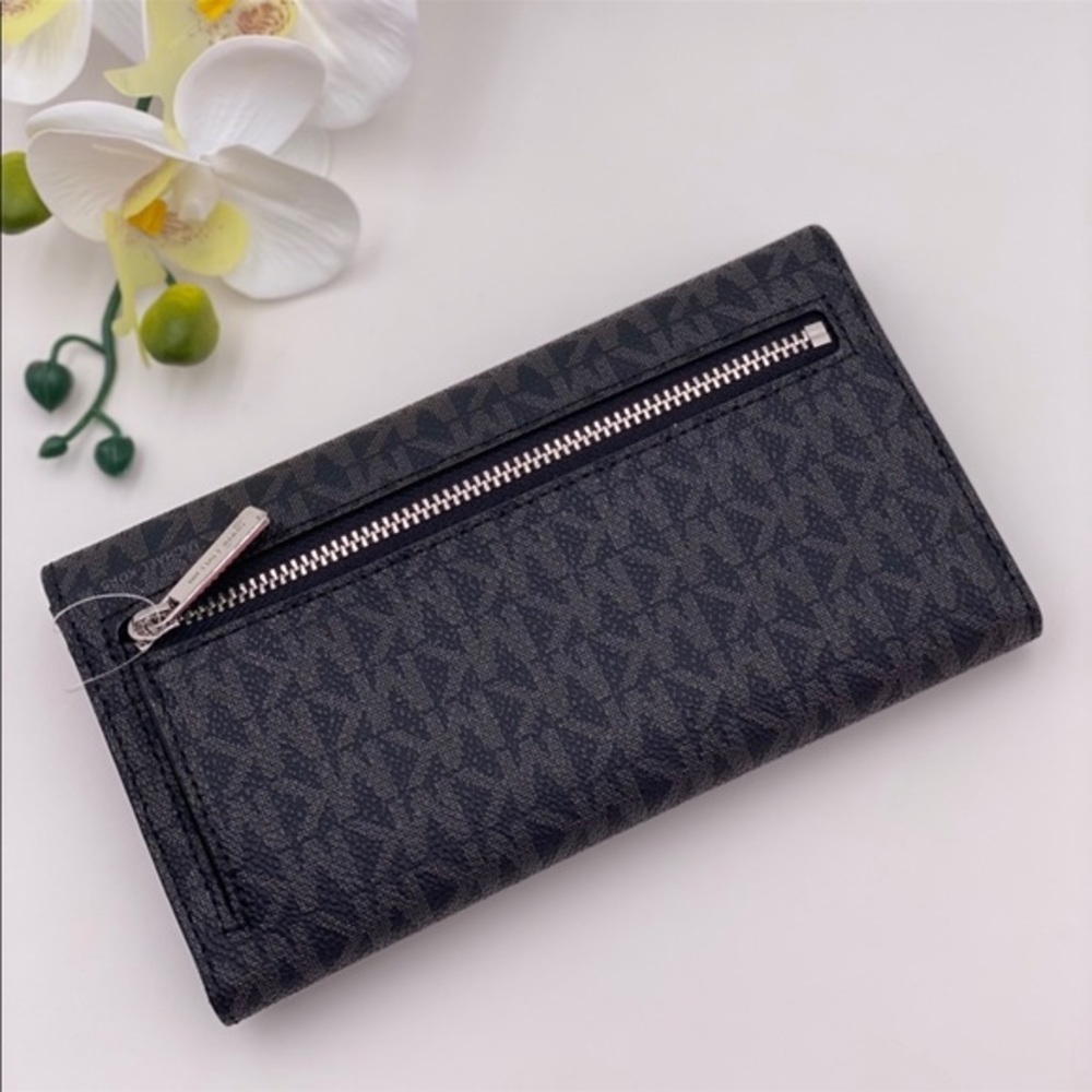Michael Kors Trifold Wallet Signature Black - Picture 3 of 14